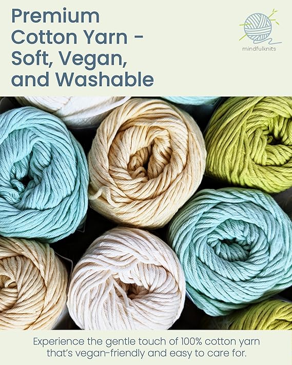2-in-1 Beginner Washcloth Kit - Learn to Knit & Crochet Simple, Practical Washcloths