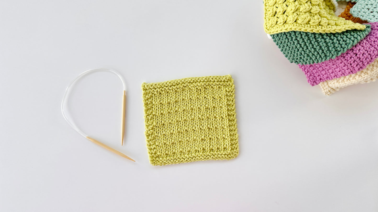 2-in-1 Beginner Washcloth Kit - Learn to Knit & Crochet Simple, Practical Washcloths