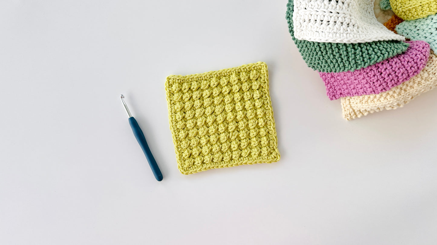 2-in-1 Beginner Washcloth Kit - Learn to Knit & Crochet Simple, Practical Washcloths