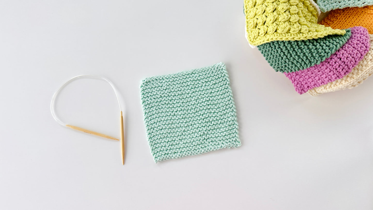 2-in-1 Beginner Washcloth Kit - Learn to Knit & Crochet Simple, Practical Washcloths