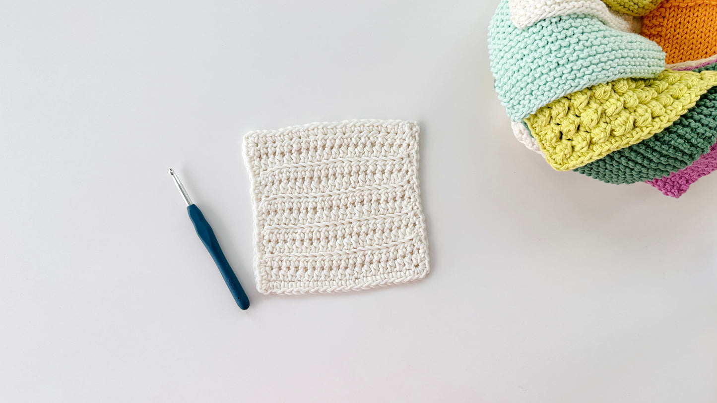 2-in-1 Beginner Washcloth Kit - Learn to Knit & Crochet Simple, Practical Washcloths