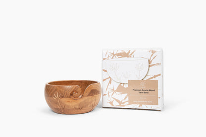 Zen Extra-Large Acacia Engraved Yarn Bowl