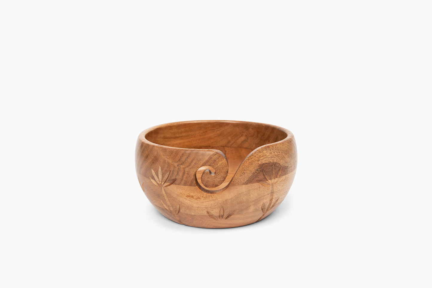 Zen Extra-Large Acacia Engraved Yarn Bowl